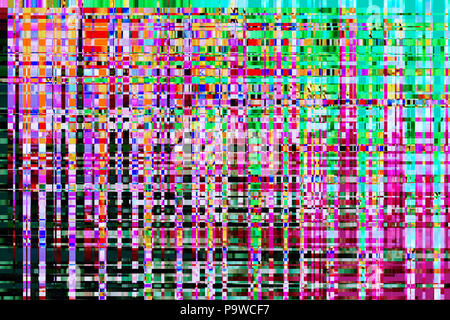 Bunte abstrakt hintergrund Textur. Pannen, Verzerrung auf dem Bildschirm broadcast Digital-TV Satelliten-TV Stockfoto