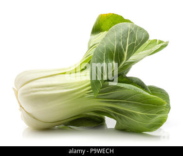 Ein Bok Choy (Pak Choi) auf weißem Hintergrund frisch isoliert Raw Stockfoto