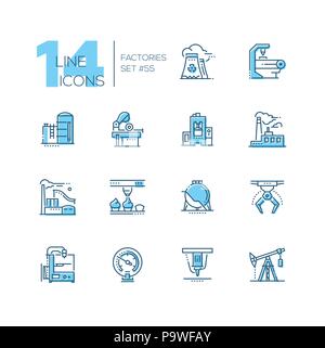 Fabriken - Moderne thin line Design Icons einstellen Stock Vektor