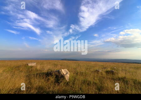 Brocken, Gipfel Landschaft Panorama, Harz, Sachsen-Anhalt, Deutschland Stockfoto