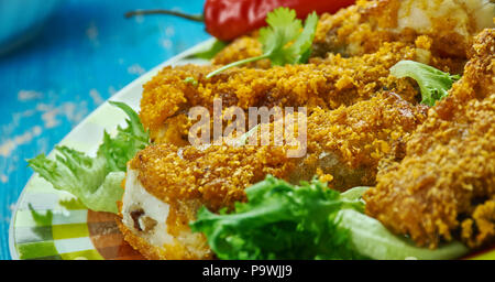 Mandeli Fisch Braten, Fisch gebraten in Goa Stil Stockfoto