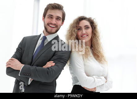 Porträt von zwei führenden Spezialisten des Unternehmens. Stockfoto