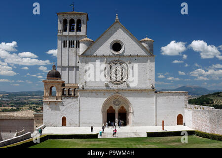 Die Basilika von San Francesco d'Assisi, Assisi, Umbrien, Italien Stockfoto