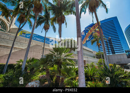 SAN DIEGO, Ca, USA - 14. Juli: San Diego Convention Center und dem Marriott Marquis, der Heimat der Comic-Con am 14 Juli, 2018 in San Diego, Kalifornien. Stockfoto