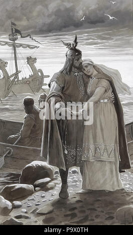 NyströM Jenny - Illustration bis 'ragnar Lodbroks Och Hans Söners Saga' Stockfoto