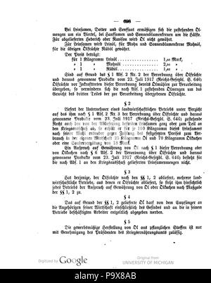 474 Deutsches Reichsgesetzblatt 1917 143 0698 Stockfoto