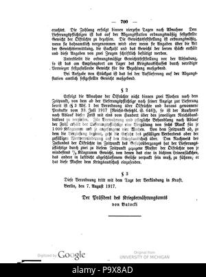474 Deutsches Reichsgesetzblatt 1917 143 0700 Stockfoto