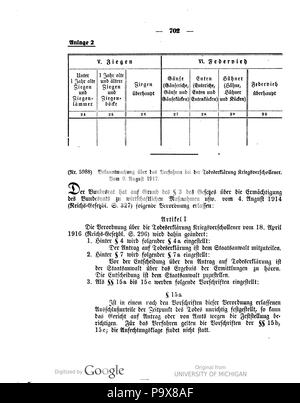 474 Deutsches Reichsgesetzblatt 1917 143 0702 Stockfoto