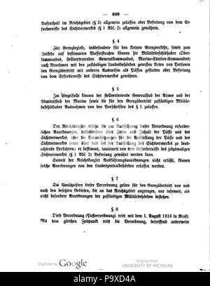 466 Deutsches Reichsgesetzblatt 1916 143 0600 Stockfoto
