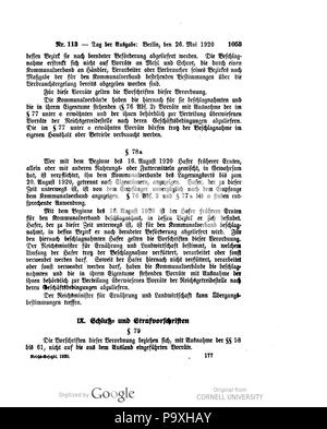 504 Deutsches Reichsgesetzblatt 1920 113 1053 Stockfoto