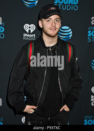 Bala Cynwyd, PA, USA. Mai, 2018. Amerikanische Singer-Songwriter Bazzi Visits Q102 Performance Theater. Stockfoto