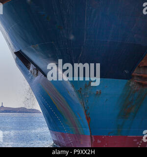 Das Schiff Anker in der Werft gewaschen. Stock Bild Stockfoto