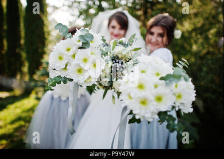 Nahaufnahme von sträusse für die Braut und Brautjungfern". Stockfoto