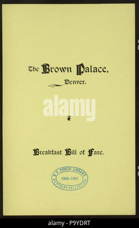243 Frühstück a-la-Carte (Besitz) BROWN PALACE HOTEL (at) "Denver, Colo." (Hotel) (NYPL Hades -274506-468781) Stockfoto