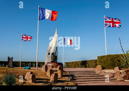 Memorial Skulptur für die gefallenen Helden des 6. Juni 1944 in Sword Beach Normandie Frankreich Stockfoto