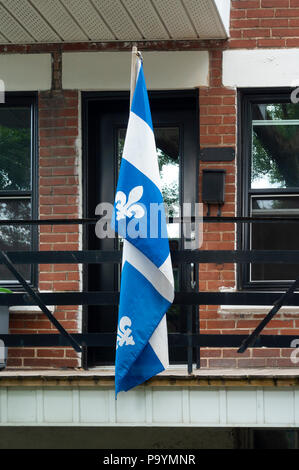 Die blau-weißen Flagge der Provinz Quebec in Kanada Stockfoto