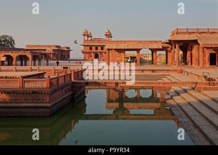 Fatehpur Sikri ist eine Stadt im Bezirk Agra Uttar Pradesh, Indien. Die Stadt selbst war als Hauptstadt des Mughal Reiches 1571 durch Kaiser gegründet Stockfoto