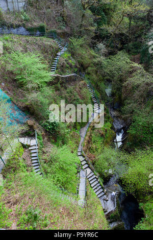 Devil's Punchbowl - Rhaeadrau Pontarfybach, Ceredigion, Wales, Großbritannien Stockfoto