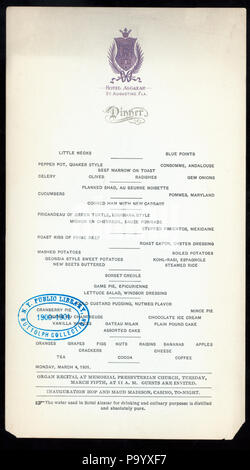545 Abendessen (Besitz) HOTEL ALCAZAR (at) "ST. AUGUSTINE, FL" (HOTEL ;) (NYPL Hades -275711-476810) Stockfoto