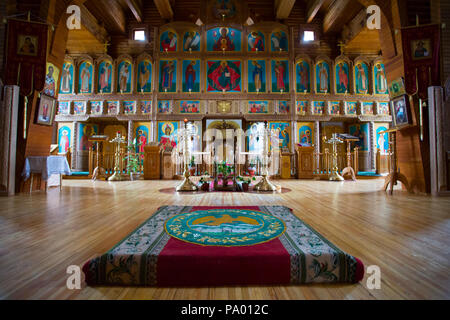 Innenraum der Kirche, Anadyr, Russland Stockfoto