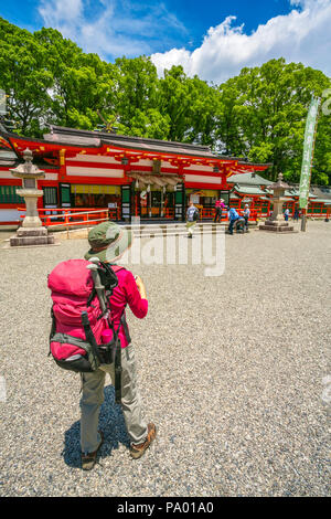 Kumano Kodo Pilgerweg. Kumano Hatayama Taisha. Grand Schrein an der Mündung des Kumano-gawa River. Shingu. Präfektur Wakayama. Japan Stockfoto