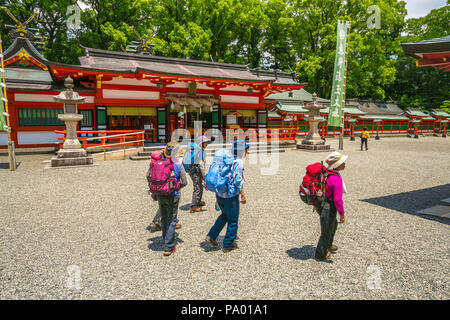 Kumano Kodo Pilgerweg. Kumano Hatayama Taisha. Grand Schrein an der Mündung des Kumano-gawa River. Shingu. Präfektur Wakayama. Japan Stockfoto