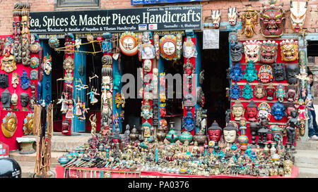 Kunsthandwerk shop in Taumadhi Square, Bhaktapur, Nepal Stockfoto