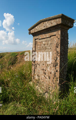 Der Grabstein des George James Ramsay, der nach der Inschrift wurde 1859 19 Jahre nach seinem Tod im Jahre 1840 geboren. Elephant Rock, in der Nähe von Mo Stockfoto