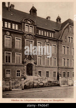 592 Dresden, TU - Berndorf bin Weberplatz-Mittelbau Übungsschule 1910 Stockfoto