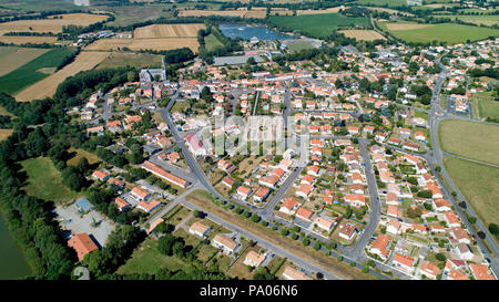Luftbild von Saint Viaud Dorf in Loire Atlantique Stockfoto
