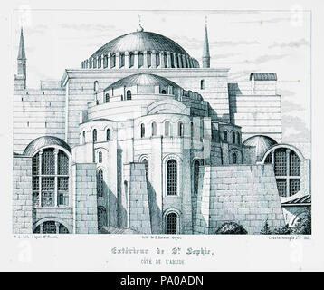 634 Extèrieur de St Sophie Côté de l'Abside - Godard - faultrier Victor - 1857 Stockfoto