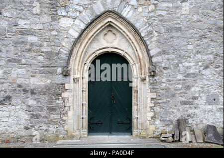 Eingang des Heiligen Canices Kathedrale in Kilkenny Stockfoto