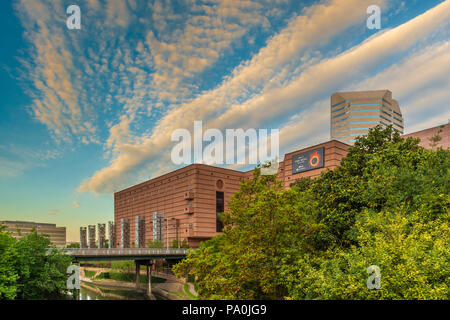 Buffalo Bayou in der Innenstadt von Houston. Stockfoto