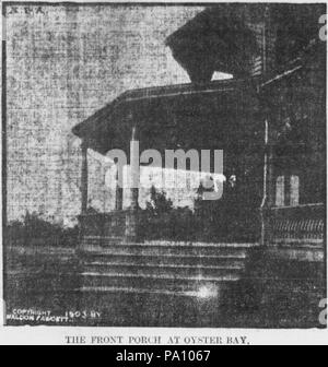680 Front Porch von Theodore Roosevelt's House in Oyster Bay Stockfoto