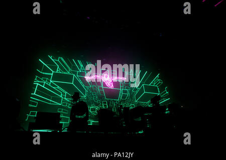 Rom, Italien. 19. Juli 2018. die Chemical Brothers im Konzert an Rock in Rom. Auf dem Bild die Chemical Brothers Credit: Unabhängige Fotoagentur/Alamy leben Nachrichten Stockfoto