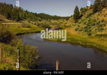 Bryce Canyon, Utah, USA. 4. Juli 2018. Panguitch Bach schlängelt sich durch ein grünes Tal in der Nähe der Panguitch Lake Resort in den Dixie National Forest, Arizona, am Mittwoch, 4. Juli 2018. Credit: L.E. Baskow/ZUMA Draht/Alamy leben Nachrichten Stockfoto