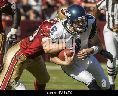 San Francisco, Kalifornien, USA. 20 Nov, 2005. Seattle Seahawks Quarterback Matt Hasselbeck (8) am Sonntag, 20. November 2005 in San Francisco, Kalifornien. Die Seahawks besiegten die 49ers 27-25. Credit: Al Golub/ZUMA Draht/Alamy leben Nachrichten Stockfoto