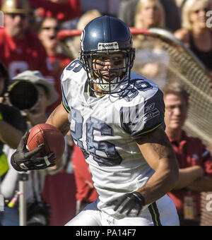 San Francisco, Kalifornien, USA. 20 Nov, 2005. Seattle Seahawks tight end Jerramy Stevens (86) am Sonntag, 20. November 2005 in San Francisco, Kalifornien. Die Seahawks besiegten die 49ers 27-25. Credit: Al Golub/ZUMA Draht/Alamy leben Nachrichten Stockfoto