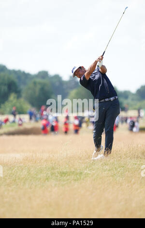 Carnoustie, Angus, Schottland. 19. Juli 2018. Japans Hideto Tanihara während der ersten Runde der 147. Open Golf Championship an der Carnoustie Golf Links in Carnoustie, Angus, Schottland, am 19. Juli 2018. Credit: Koji Aoki/LBA SPORT/Alamy leben Nachrichten Stockfoto