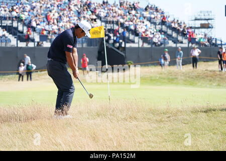 Carnoustie, Angus, Schottland. 19. Juli 2018. Japans Hideto Tanihara während der ersten Runde der 147. Open Golf Championship an der Carnoustie Golf Links in Carnoustie, Angus, Schottland, am 19. Juli 2018. Credit: Koji Aoki/LBA SPORT/Alamy leben Nachrichten Stockfoto