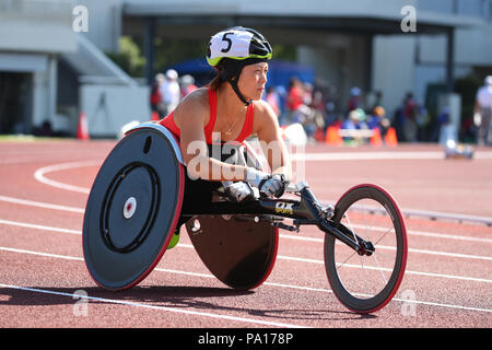 Machida Athletic Stadium, Tokio, Japan. 1. Juli 2018. Kazumi Nakayama, Juli 1, 2018 - Leichtathletik: Kanto Para Leichtathletik Meisterschaften der Frauen 400 T53 Finale in Machida Athletic Stadium, Tokio, Japan. Credit: YUTAKA/LBA SPORT/Alamy leben Nachrichten Stockfoto