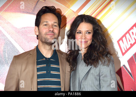 Rom, Italien, 19. Juli 2018 - Hotel de Russie - Photocall film Präsentation ANT-MAN UND DIE WESPE Paul Rudd und Evangeline Lilly Credit: Giuseppe Andidero/Alamy leben Nachrichten Stockfoto