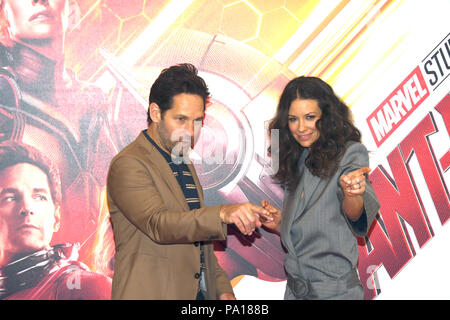 Rom, Italien, 19. Juli 2018 - Hotel de Russie - Photocall film Präsentation ANT-MAN UND DIE WESPE Paul Rudd und Evangeline Lilly Credit: Giuseppe Andidero/Alamy leben Nachrichten Stockfoto