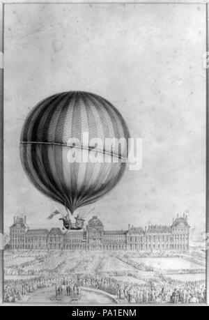 384 Abfahrt von Jacques Charles und Marie-Noel Robert's 'aerostatische Globus' Ballon aus dem Jardin des Tuileries, Paris, Dez. 1, 1783 LCCN 94508310 Stockfoto