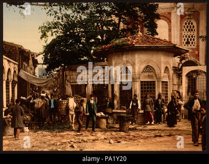 89 eine Straße in Stambul mit Springbrunnen, Konstantinopel, Türkei - LCCN 2001699425 Stockfoto