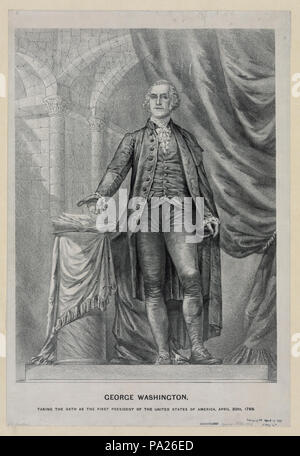 706 George Washington, die Vereidigung als der erste Präsident der Vereinigten Staaten von Amerika, 30. April 1789 LCCN 2003666796 Stockfoto
