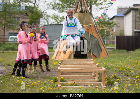 Arktis Spiele, Okhotsk Stadt, Russland Stockfoto