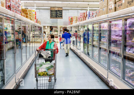 Orlando Florida, Chinatown, iFresh Chinese Market, Supermarkt Lebensmittel, Gefrierschrank Tiefkühlkost Gang, Asiaten ethnischen Einwanderer mino Stockfoto