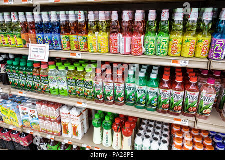 Orlando Florida, Chinatown, iFresh Chinese Market, Lebensmittelgeschäft Supermarkt Lebensmittel, Aloe Vera Getränk, Plastikflaschen importiert, Regale Display Verkauf, Stockfoto