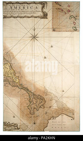 Eine neue und genaue Karte der Insel St Christopher in Amerika nach einer tatsächlichen und genaue Erhebung im Jahr 1753 aus Stockfoto